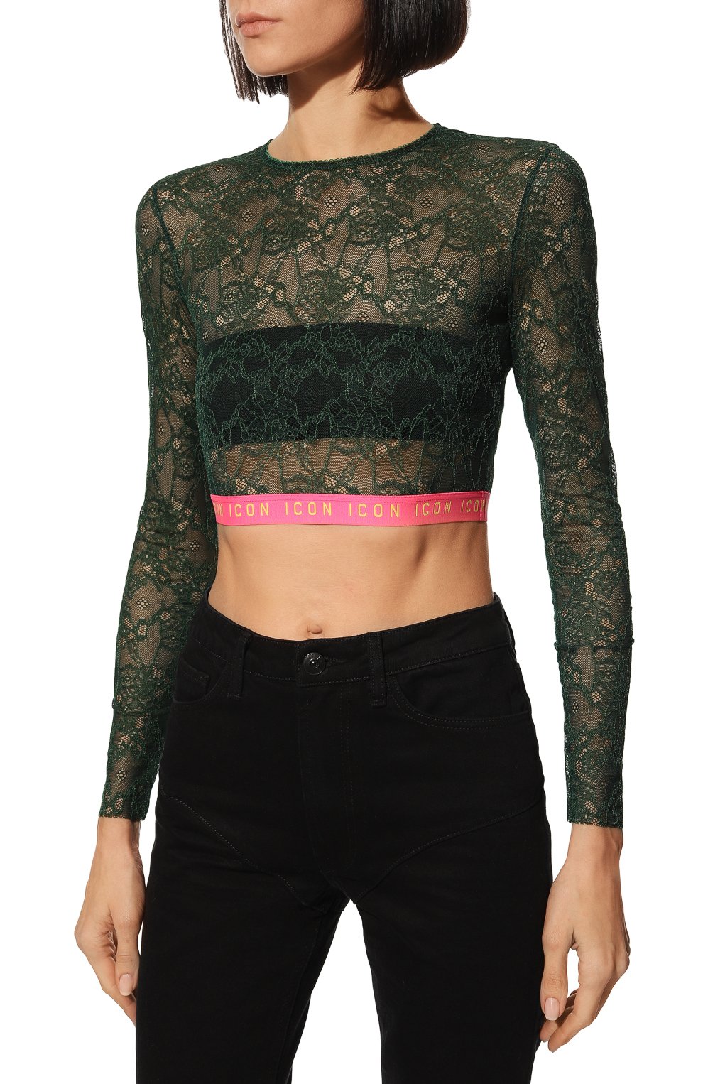 Топ DSQUARED2 зеленого цвета по цене 11350 руб., арт. D8M084020, фото 3 Топ DSQUARED2, арт. D8M084020, фото 3