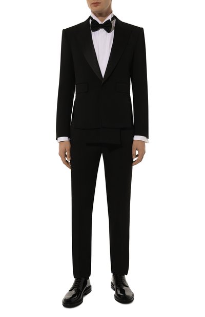 Брюки из шерсти и шелка DOLCE & GABBANA черного цвета по цене 154500 руб., арт. G6KHMT/FUBGC, фото 2 Брюки из шерсти и шелка DOLCE & GABBANA, арт. G6KHMT/FUBGC, фото 2