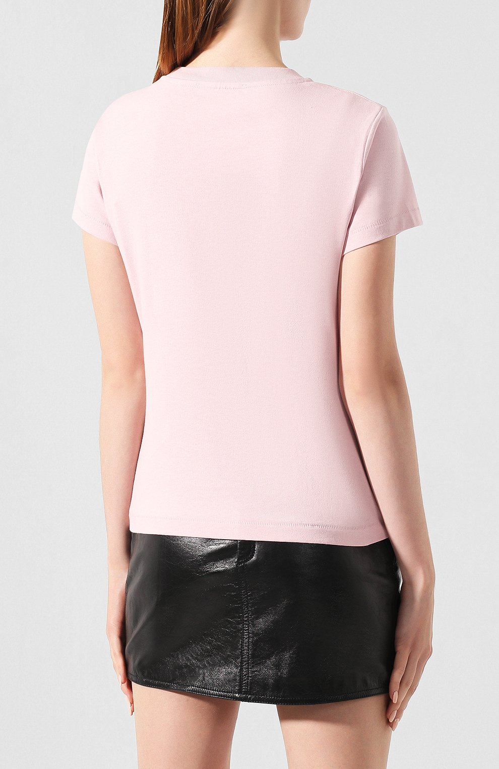 Хлопковая футболка HELMUT LANG светло-розового цвета по цене 25750 руб., арт. J06DW502, фото 4 Хлопковая футболка HELMUT LANG, арт. J06DW502, фото 4