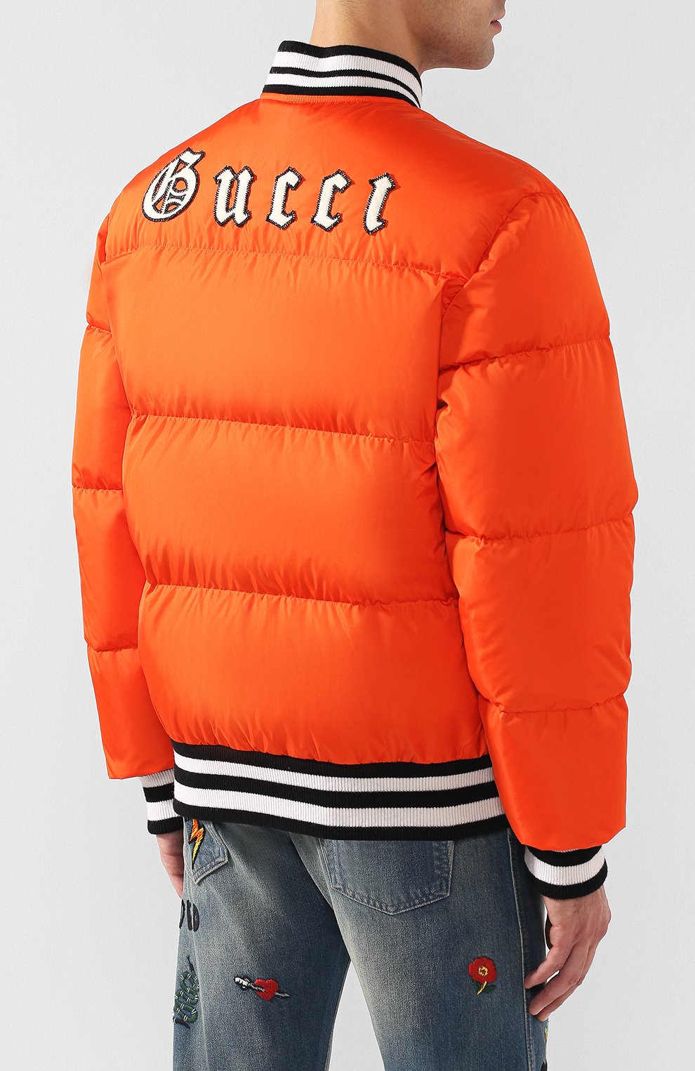 Пуховый бомбер на кнопках с контрастными манжетами GUCCI, арт. 534963/Z4190, фото 4