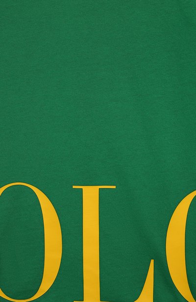 Хлопковая футболка POLO RALPH LAUREN зеленого цвета по цене 4660 руб., арт. 322865609, фото 3 Хлопковая футболка POLO RALPH LAUREN, арт. 322865609, фото 3