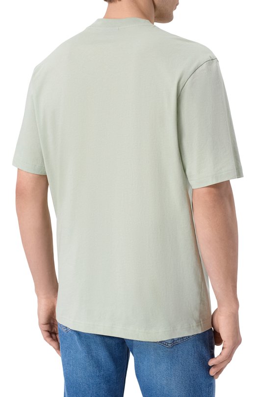 Хлопковая футболка HUGO Blue 50554349 Зелёный  50554349 Фото 4