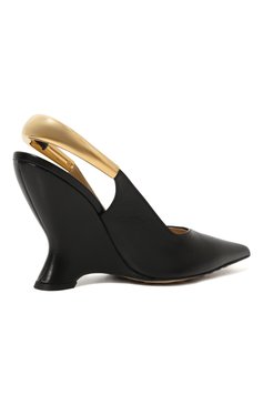 Женские кожаные туфли punta BOTTEGA VENETA черного цвета, арт. 729725/V2EI0 | Фото 5 (Материал внутренний: Натуральная кожа; Драгоценные камни: Проставлено; Каблук высота: Высокий; Материал сплава: Проставлено; Подошва: Плоская; Каблук тип: Фигурный; Материал внешний: Натуральная кожа; Женское Кросс-КТ: Слингбэки)