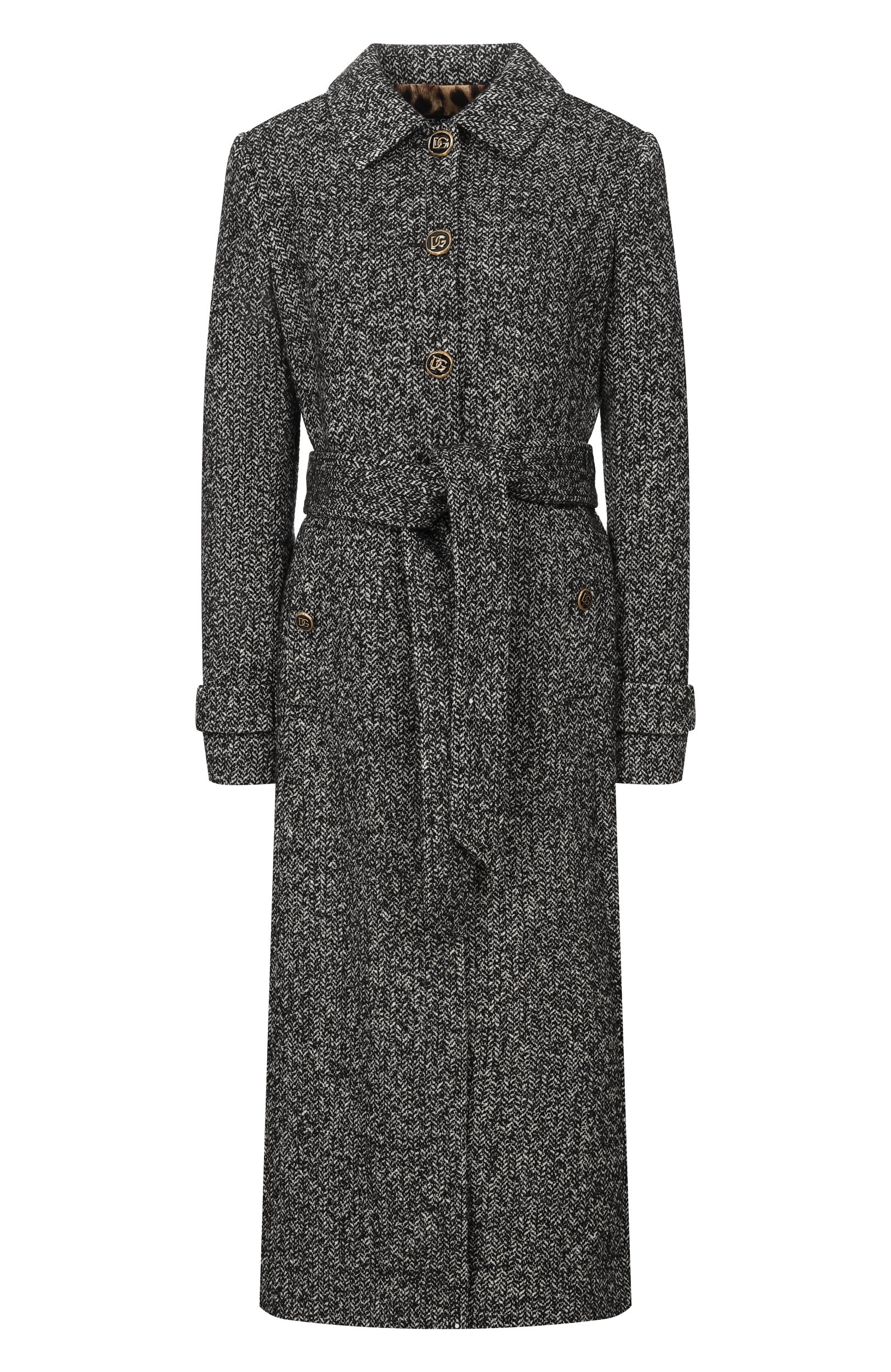 Шерстяное пальто DOLCE & GABBANA серого цвета по цене 542500 руб., арт. F0W7TT/FCZAE, фото 1 Шерстяное пальто DOLCE & GABBANA, арт. F0W7TT/FCZAE, фото 1