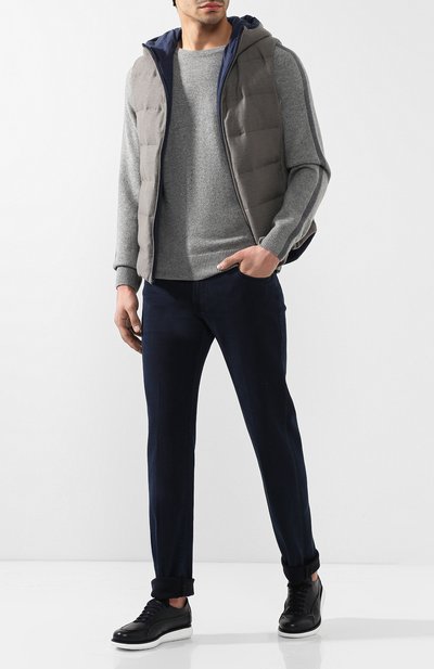 Джемпер из смеси шерсти и кашемира BERLUTI серого цвета по цене 83900 руб., арт. R14KRL104-001, фото 2 Джемпер из смеси шерсти и кашемира BERLUTI, арт. R14KRL104-001, фото 2