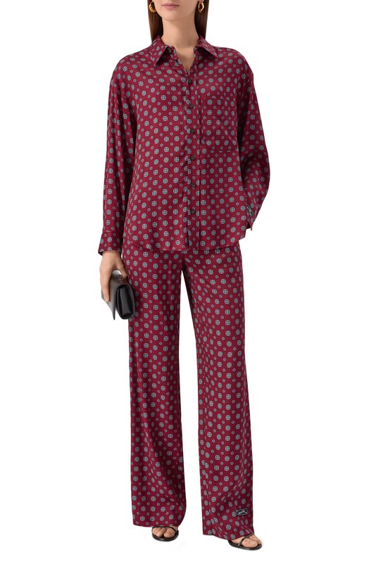 Брюки из вискозы Erika Cavallini P5WT03 Бордовый  P5WT03 Фото 2