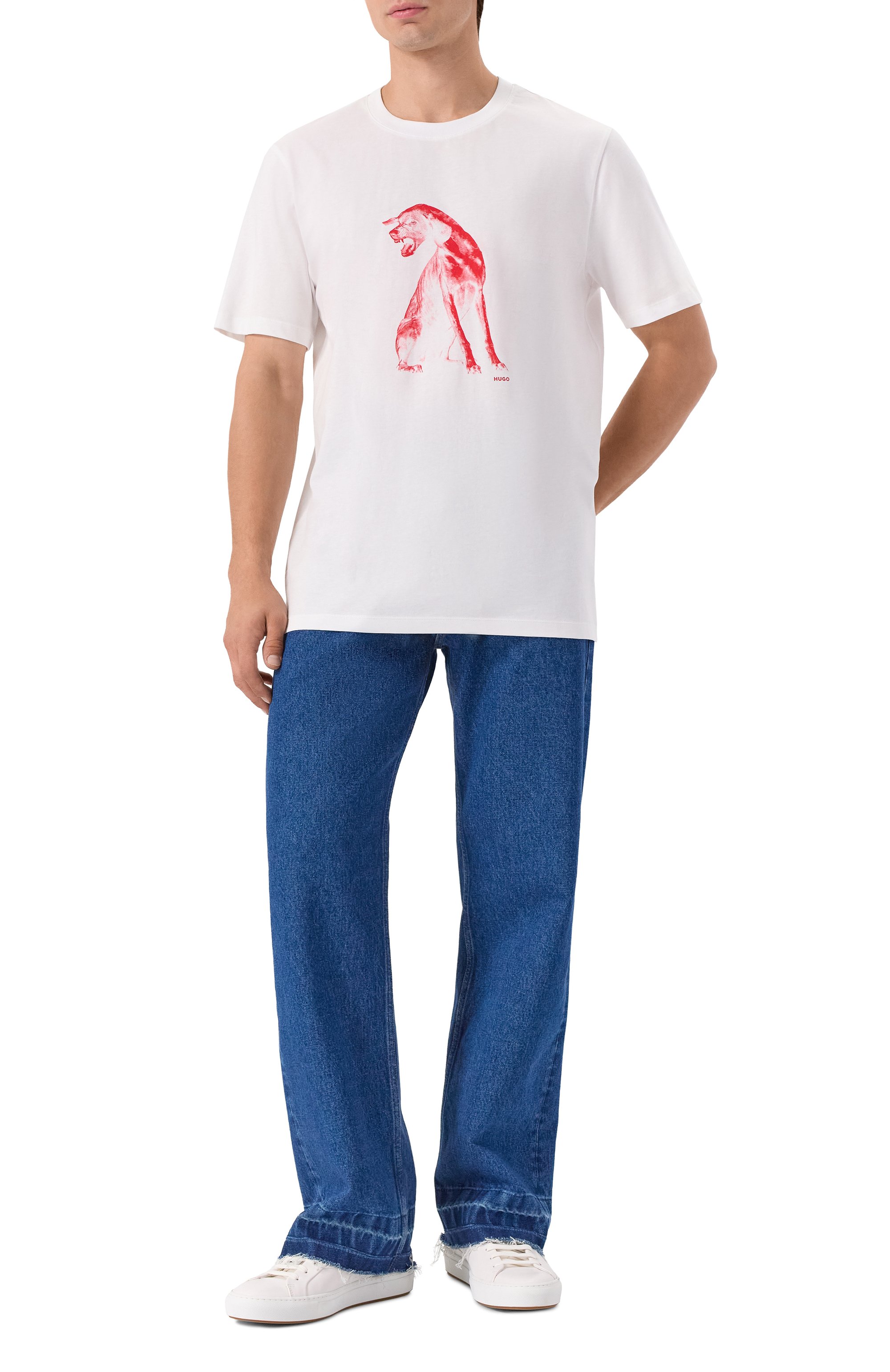 Хлопковая футболка HUGO, арт. 50548557, фото 2