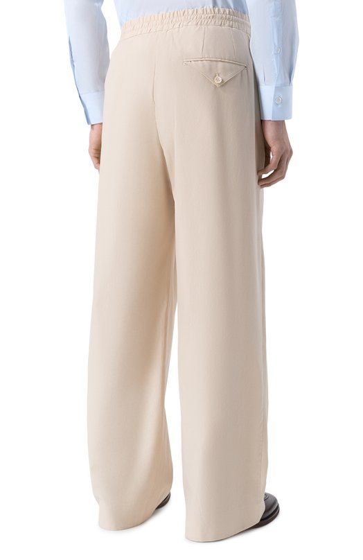 Брюки из хлопка и шелка MVST 25E/X1P/0/B011/0207 Бежевый  25E/X1P/0/B011/0207 Фото 4