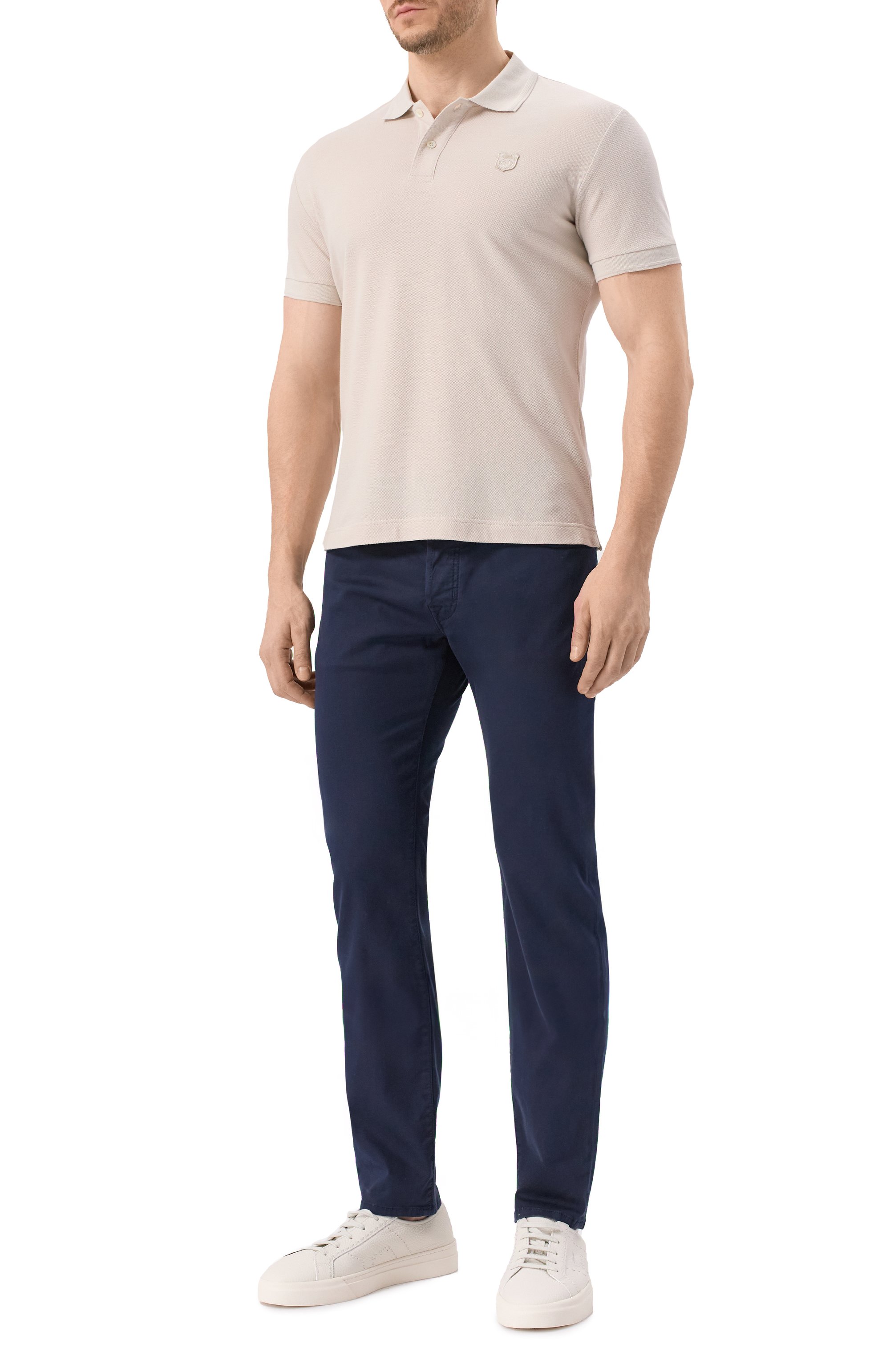 Хлопковое поло CORNELIANI кремового цвета по цене 31500 руб., арт. 25G570-2525045, фото 2 Хлопковое поло CORNELIANI, арт. 25G570-2525045, фото 2