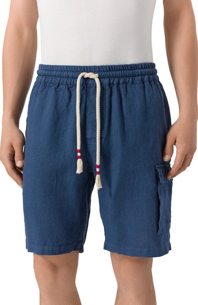 Льняные шорты MC2 SAINT BARTH темно-синего цвета по цене 19950 руб., арт. STBM MARSEILLE/00338H, фото 3 Льняные шорты MC2 SAINT BARTH, арт. STBM MARSEILLE/00338H, фото 3