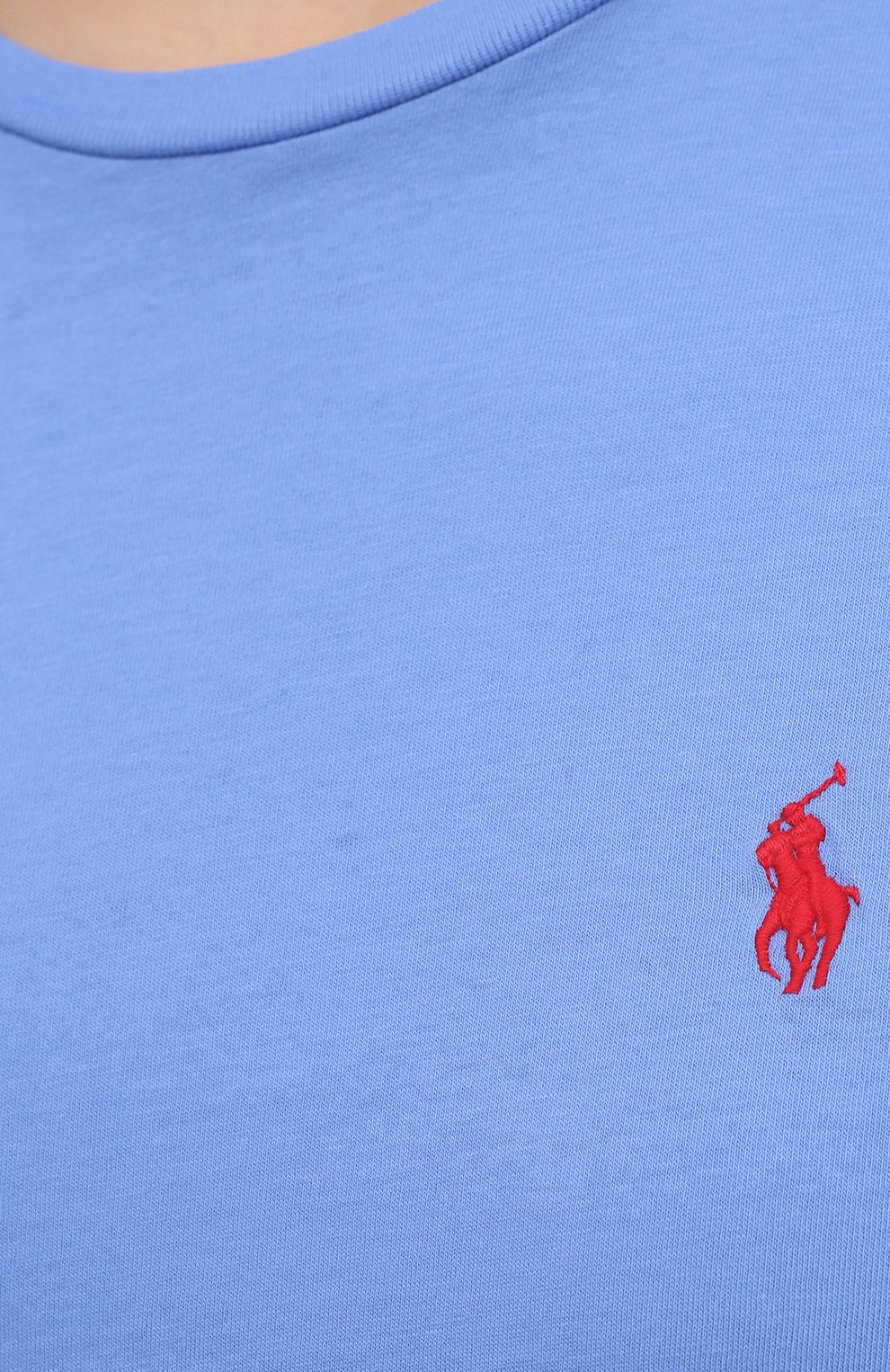 Хлопковая футболка POLO RALPH LAUREN синего цвета по цене 8590 руб., арт. 211734144, фото 5 Хлопковая футболка POLO RALPH LAUREN, арт. 211734144, фото 5