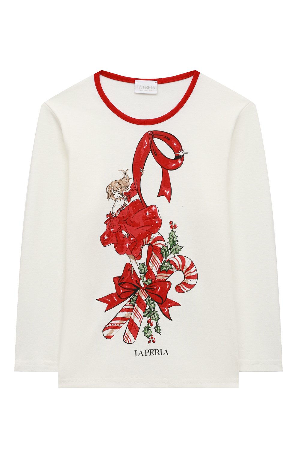 Хлопковая пижама LA PERLA красного цвета по цене 16700 руб., арт. 54951/8A-14A, фото 2 Хлопковая пижама LA PERLA, арт. 54951/8A-14A, фото 2