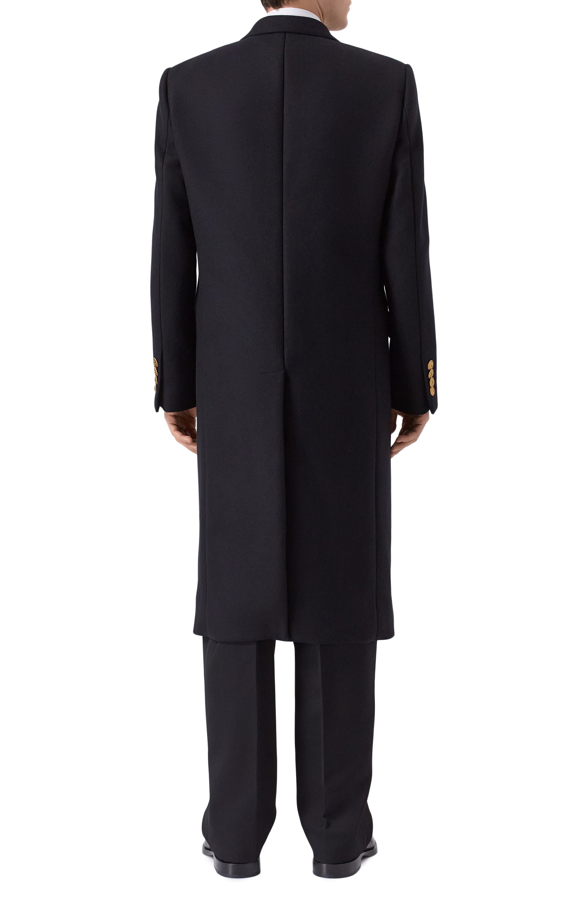 Шерстяное пальто DOLCE & GABBANA черного цвета по цене 975000 руб., арт. G053AZ/FU283, фото 4 Шерстяное пальто DOLCE & GABBANA, арт. G053AZ/FU283, фото 4