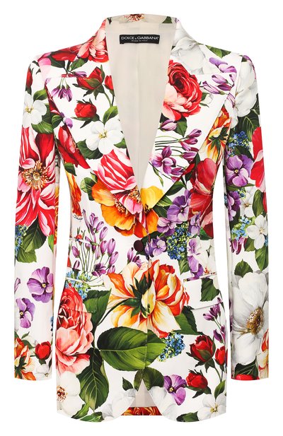 Хлопковый жакет DOLCE & GABBANA разноцветного цвета по цене 246000 руб., арт. F29D0T/FSFJG, фото 1 Хлопковый жакет DOLCE & GABBANA, арт. F29D0T/FSFJG, фото 1