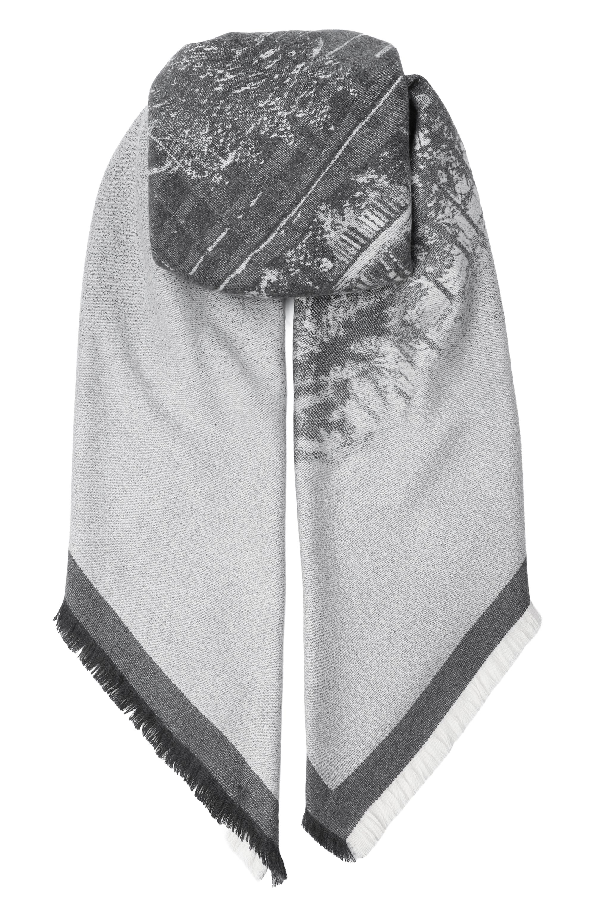 Шаль из кашемира и шелка COLOMBO серого цвета по цене 427000 руб., арт. S79/5817-RP11, фото 1 Шаль из кашемира и шелка COLOMBO, арт. S79/5817-RP11, фото 1