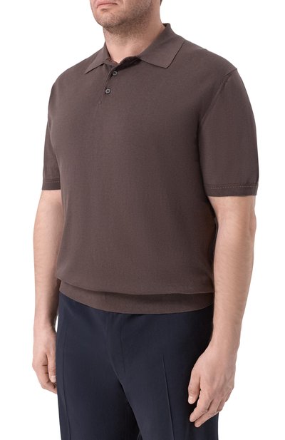 Поло из хлопка и шелка CANALI, арт. C0127B/MK02479_001, фото 3