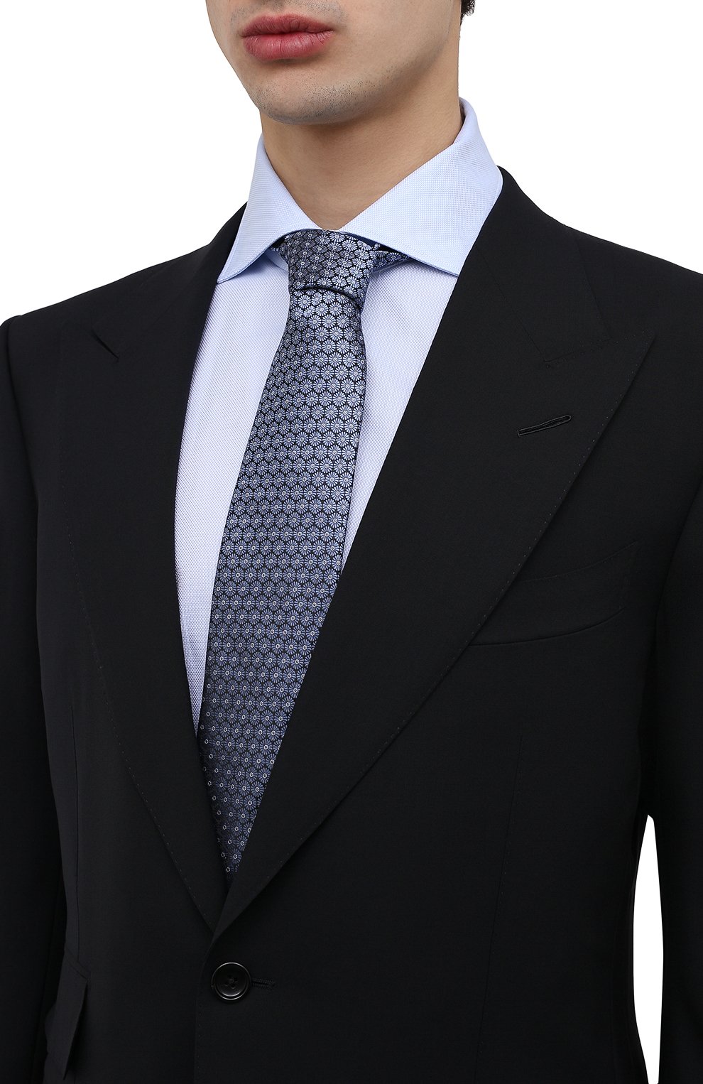 Шелковый галстук ZEGNA голубого цвета по цене 26850 руб., арт. Z3D44T/100, фото 2 Шелковый галстук ZEGNA, арт. Z3D44T/100, фото 2