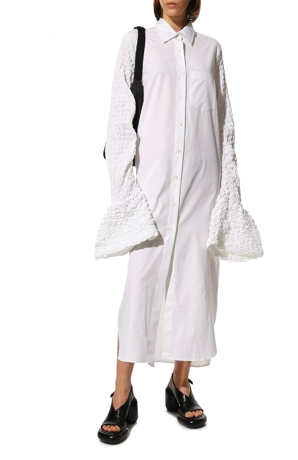 Хлопковое платье DRIES VAN NOTEN белого цвета по цене 95500 руб., арт. 221-011032-4183, фото 2 Хлопковое платье DRIES VAN NOTEN, арт. 221-011032-4183, фото 2