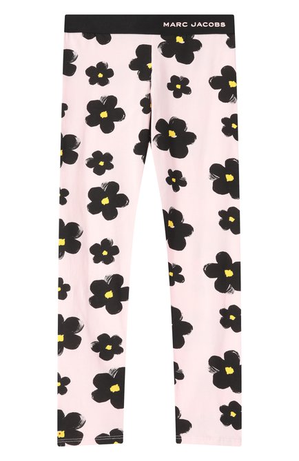 Детские хлопковые легинсы MARC JACOBS (THE) светло-розового цвета, арт. W60467 | Фото 1 (Материал внешний: Хлопок; Нос: Не проставлено; Материал сплава: Проставлено)