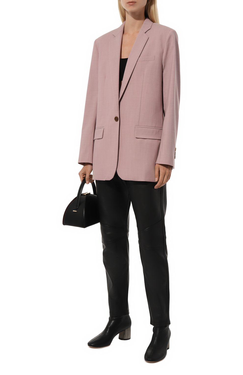 Кожаные брюки PINKO черного цвета по цене 52900 руб., арт. 103896/A21L, фото 2 Кожаные брюки PINKO, арт. 103896/A21L, фото 2