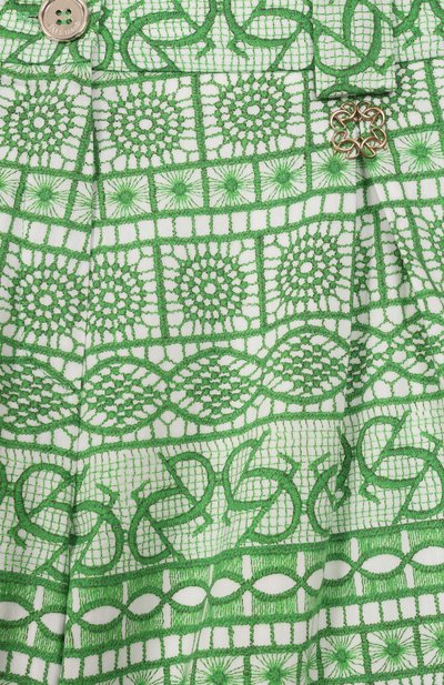 Хлопковые шорты ELIE SAAB JUNIOR зеленого цвета по цене 41750 руб., арт. EFPA021/TS1103, фото 3 Хлопковые шорты ELIE SAAB JUNIOR, арт. EFPA021/TS1103, фото 3