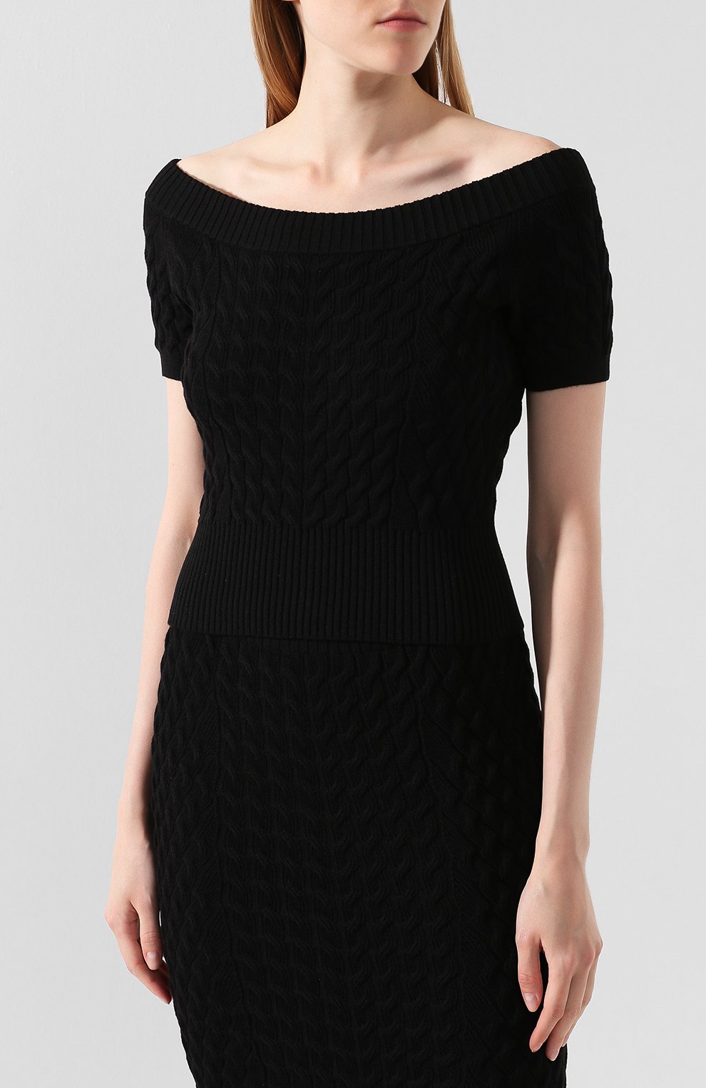 Шерстяной топ ALEXANDER MCQUEEN черного цвета по цене 77150 руб., арт. 585180/Q1AB0, фото 3 Шерстяной топ ALEXANDER MCQUEEN, арт. 585180/Q1AB0, фото 3