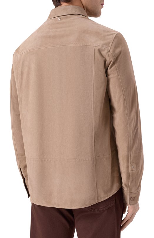 Замшевая куртка-рубашка Stefano Ricci M7J5100281/SUESN4 Коричневый  M7J5100281/SUESN4 Фото 4