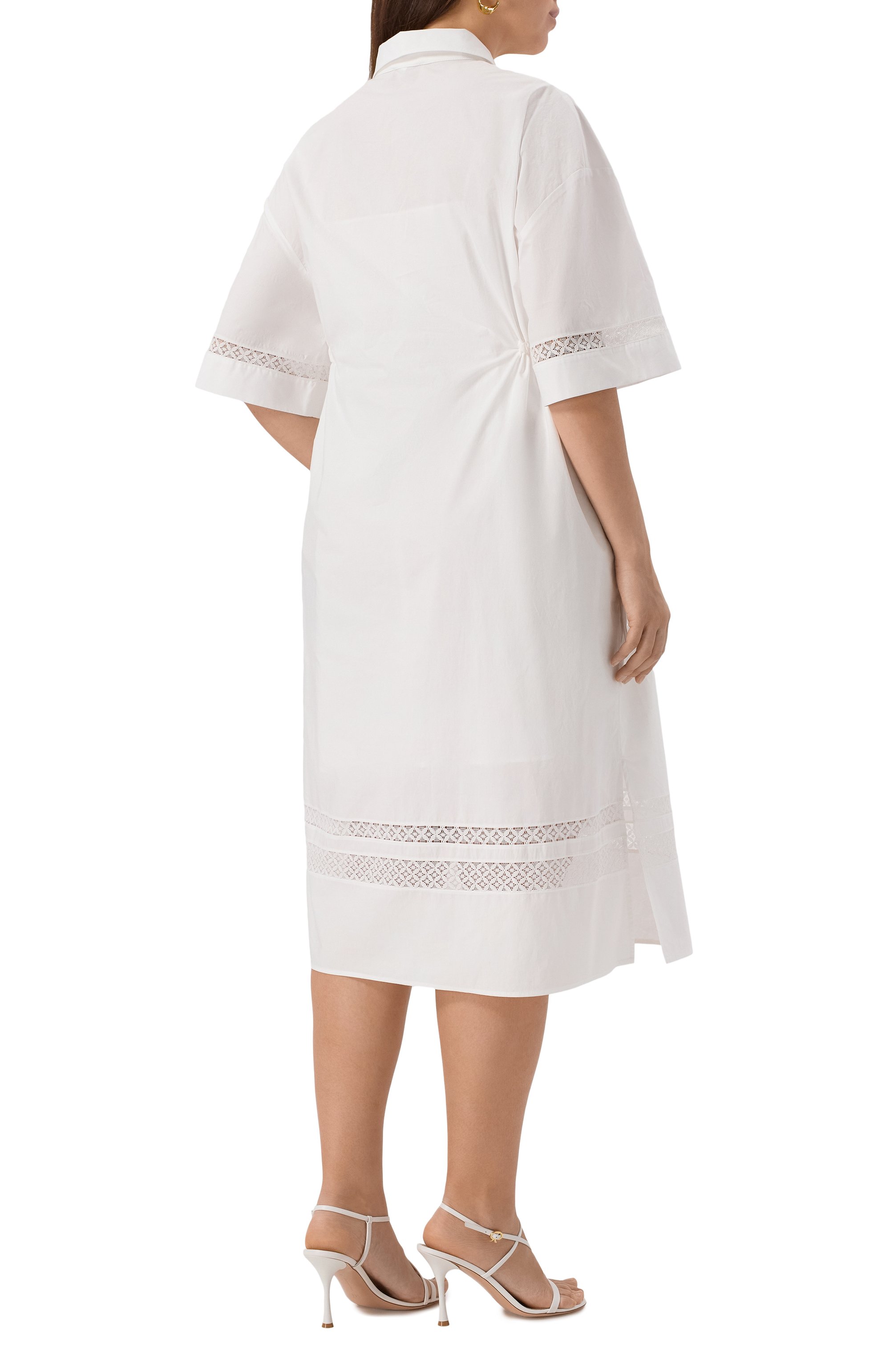 Хлопковое платье MARINA RINALDI VOYAGE белого цвета по цене 59900 руб., арт. STIRIA, фото 4 Хлопковое платье MARINA RINALDI VOYAGE, арт. STIRIA, фото 4