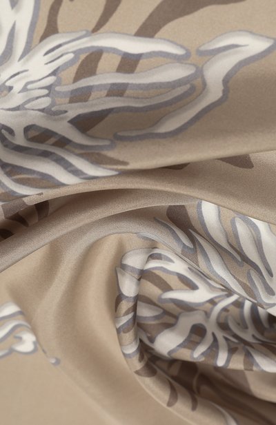 Шелковый платок BRUNELLO CUCINELLI темно-бежевого цвета по цене 45700 руб., арт. MF0U0008, фото 4 Шелковый платок BRUNELLO CUCINELLI, арт. MF0U0008, фото 4