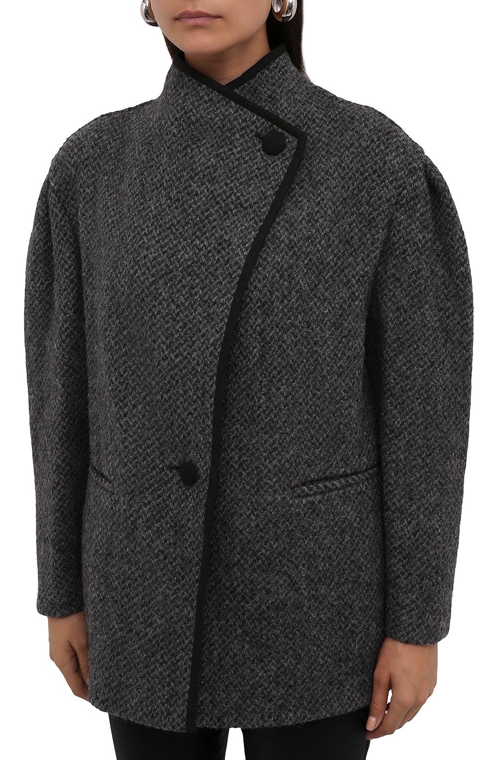 Шерстяное пальто ISABEL MARANT ETOILE серого цвета по цене 78600 руб., арт. VE1607-21A008E/JABADI, фото 3 Шерстяное пальто ISABEL MARANT ETOILE, арт. VE1607-21A008E/JABADI, фото 3