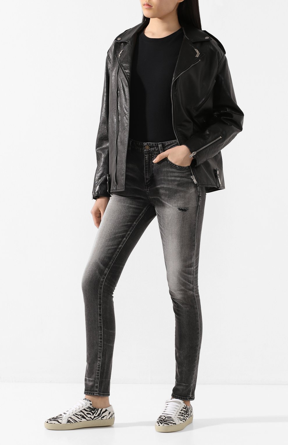 Комбинированные кеды court classic SAINT LAURENT, арт. 603358/10D10, фото 2