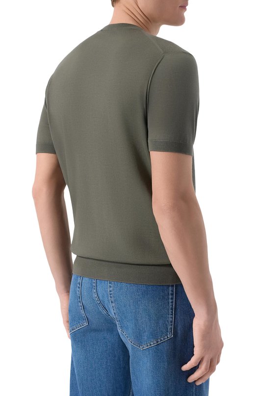 Джемпер из кашемира и шерсти Stefano Ricci W505507G10/W26150_001 Хаки  W505507G10/W26150_001 Фото 4