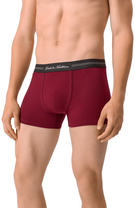 Хлопковые боксеры Dolce & Gabbana M4F46J/0NR66 Бордовый  M4F46J/0NR66 Фото 2