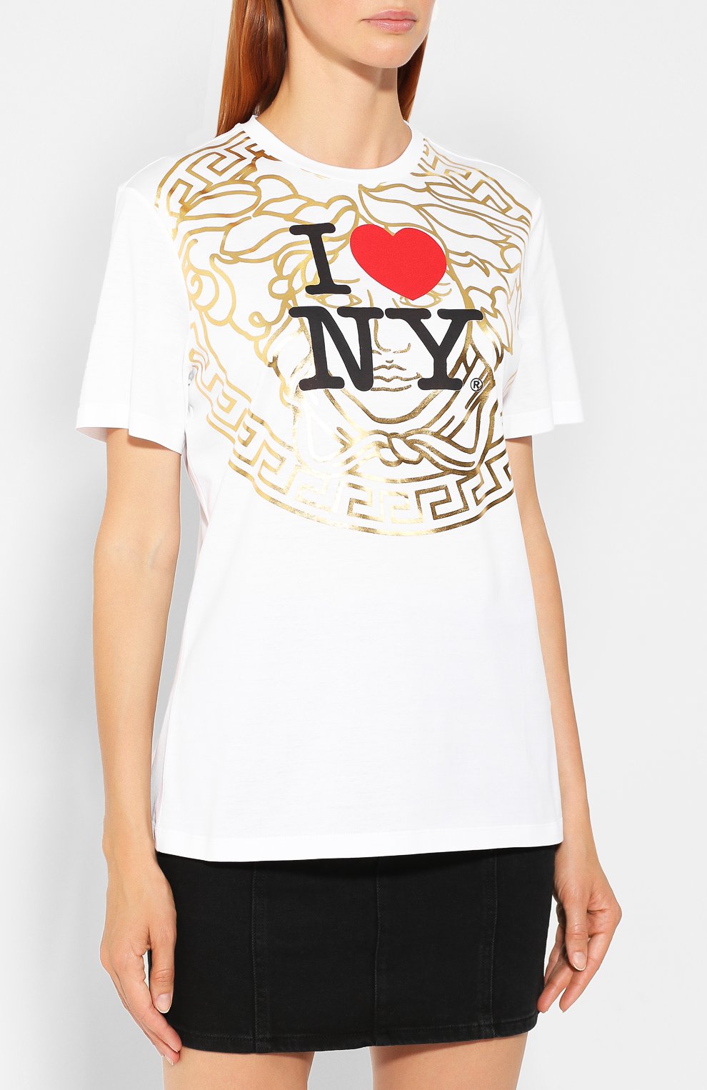 Хлопковая футболка VERSACE белого цвета по цене 47150 руб., арт. A84108/A201952, фото 3 Хлопковая футболка VERSACE, арт. A84108/A201952, фото 3