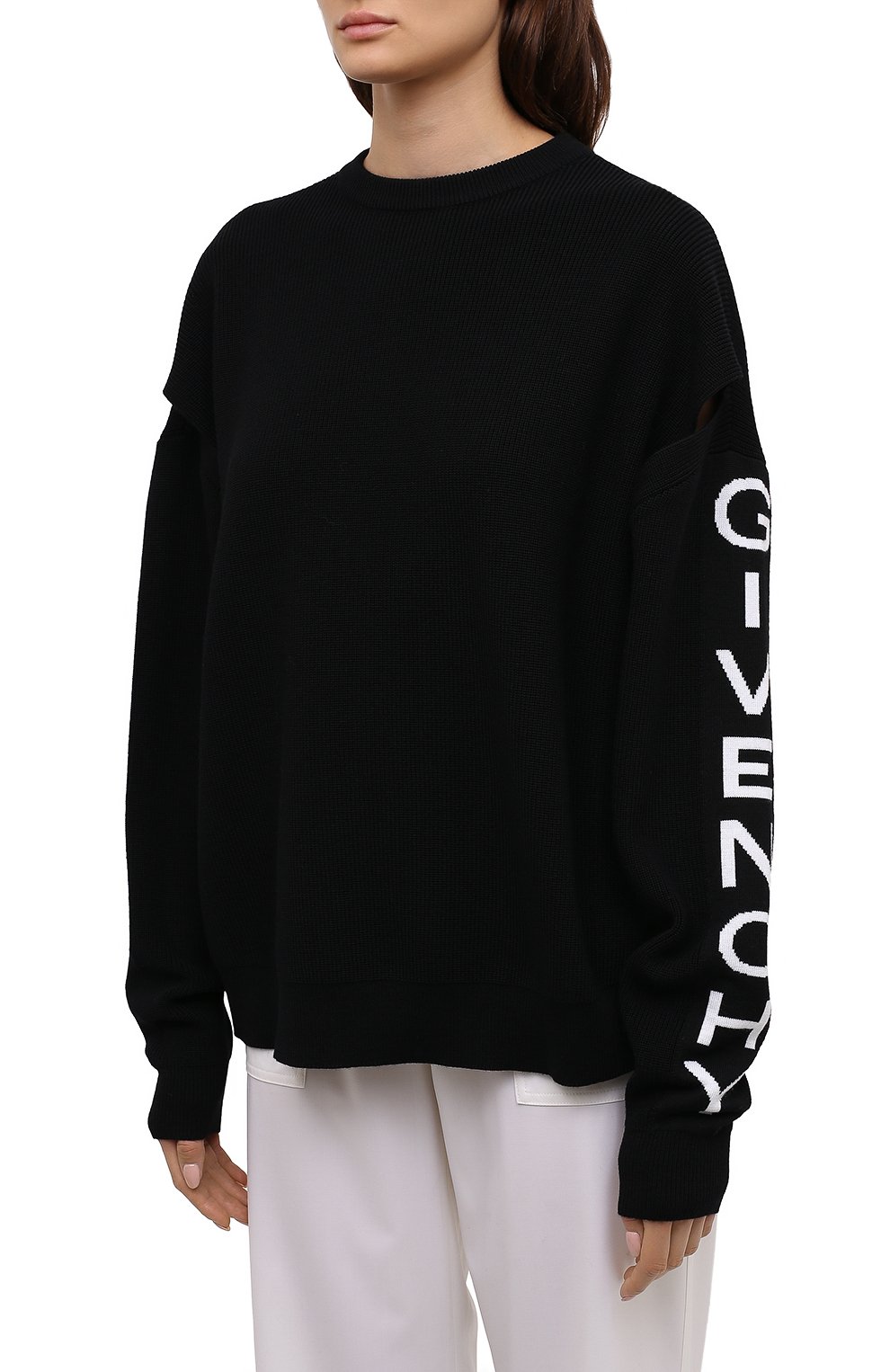 Шерстяной свитер GIVENCHY черного цвета по цене 115500 руб., арт. BW90AH4Z7K, фото 4 Шерстяной свитер GIVENCHY, арт. BW90AH4Z7K, фото 4