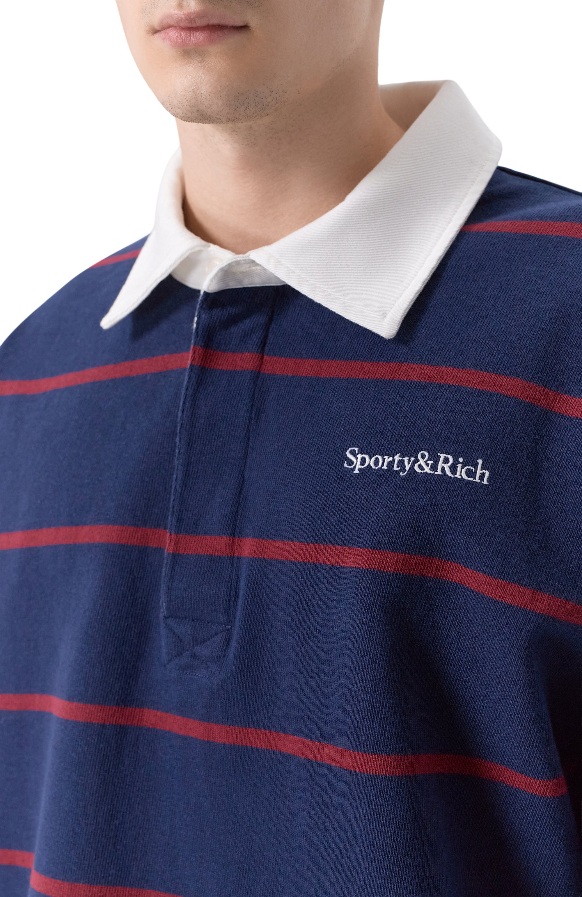 Хлопковое поло SPORTY AND RICH, арт. T009562300BL134, фото 5