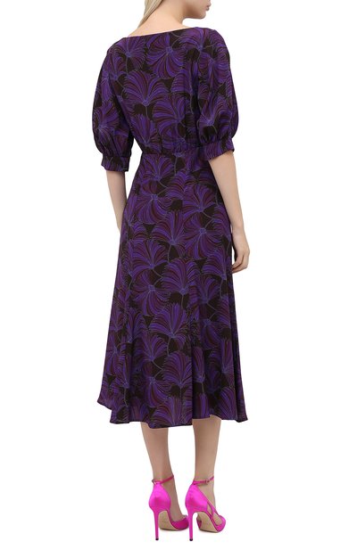 Шелковое платье DRIES VAN NOTEN фиолетового цвета по цене 145500 руб., арт. 202-18698-1200, фото 4 Шелковое платье DRIES VAN NOTEN, арт. 202-18698-1200, фото 4