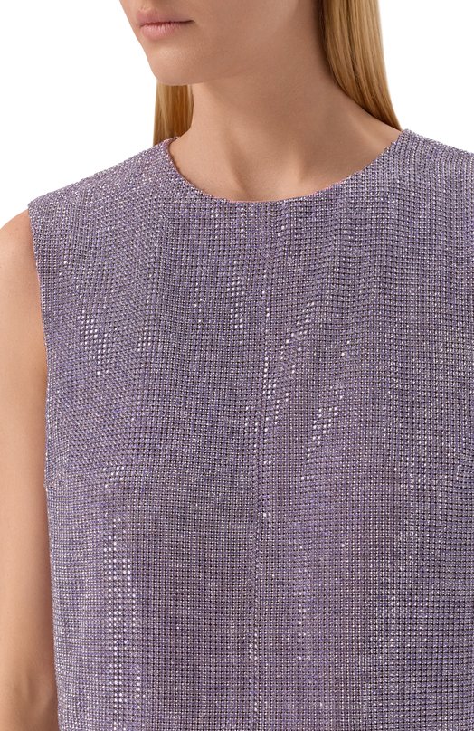 Топ с отделкой стразами self-portrait PF25023TL Сиреневый  PF25023TL Фото 5
