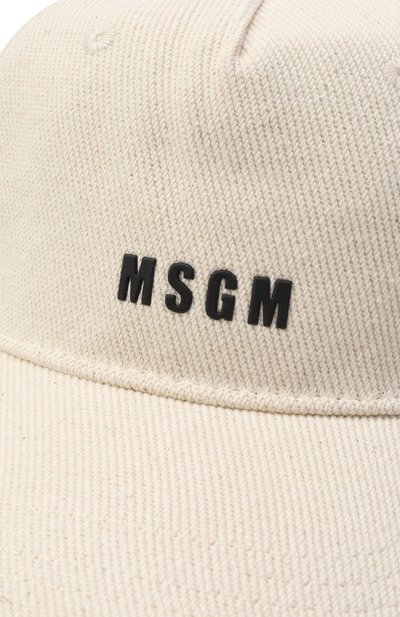 Хлопковая бейсболка MSGM KIDS кремового цвета по цене 6645 руб., арт. S5MSJGBC196, фото 3 Хлопковая бейсболка MSGM KIDS, арт. S5MSJGBC196, фото 3