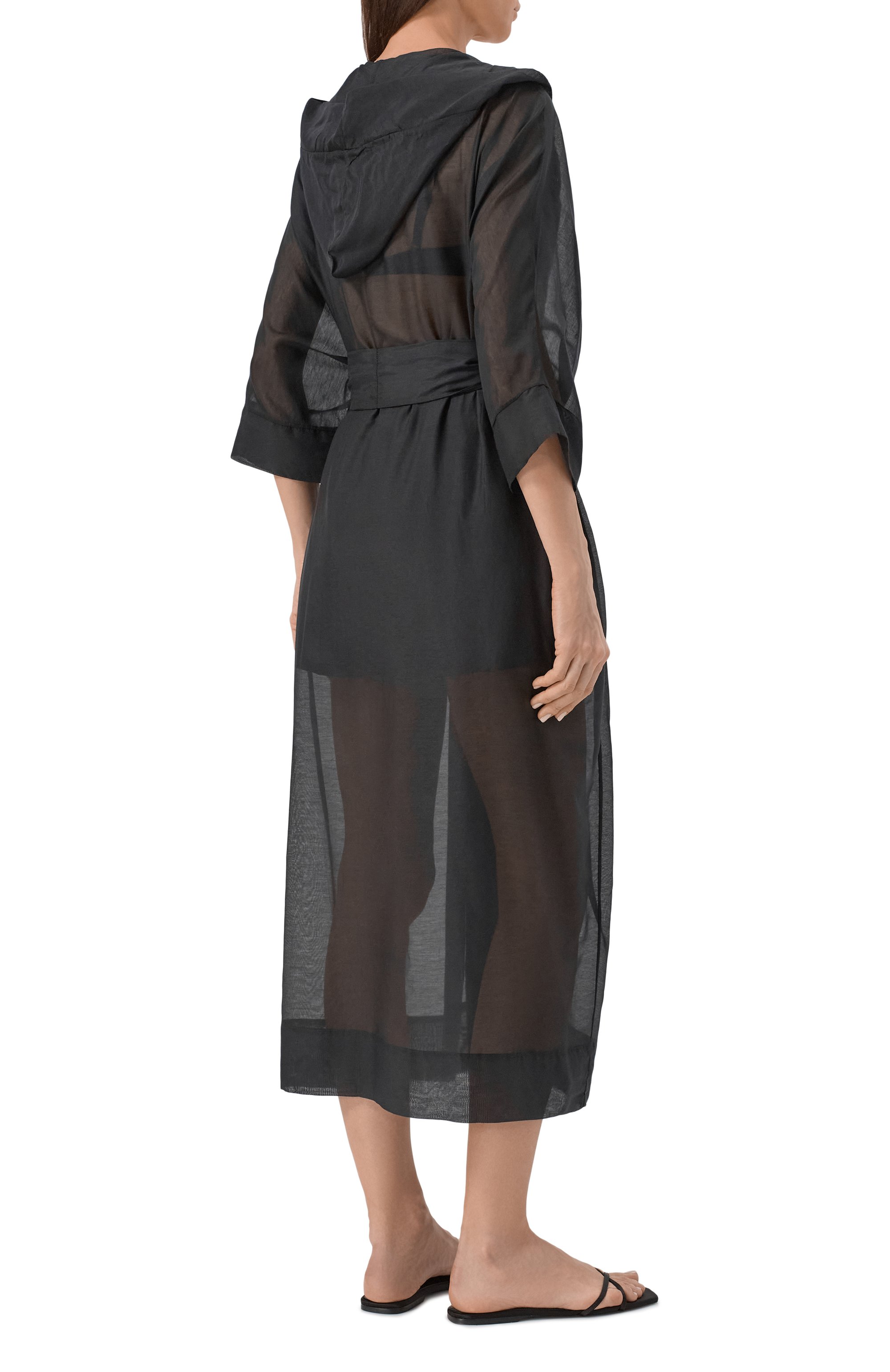 Туника из хлопка и шелка LILA EUGENIE черного цвета по цене 52050 руб., арт. 2402H, фото 3 Туника из хлопка и шелка LILA EUGENIE, арт. 2402H, фото 3