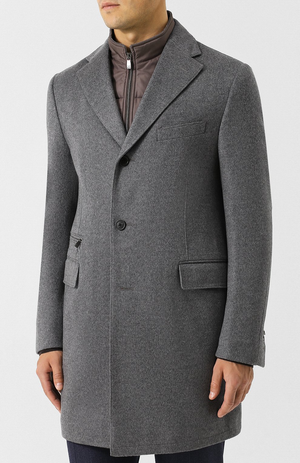 Однобортное шерстяное пальто с подстежкой CORNELIANI, арт. 821584-8813179/00, фото 3