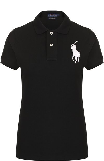 Женское хлопковое поло с вышитым логотипом бренда POLO RALPH LAUREN, арт. 211505656