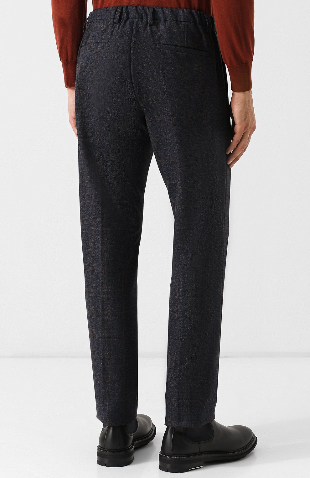 Шерстяные брюки прямого кроя LORO PIANA темно-синего цвета по цене 99000 руб., арт. FAI2471, фото 4 Шерстяные брюки прямого кроя LORO PIANA, арт. FAI2471, фото 4
