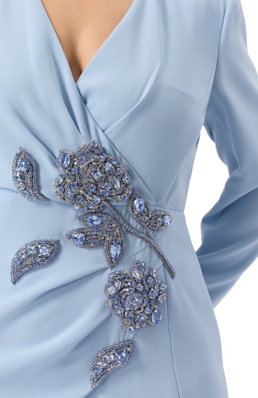 Платье с отделкой стразами Marina Rinaldi Elegante CARL0S Голубой  CARL0S Фото 5