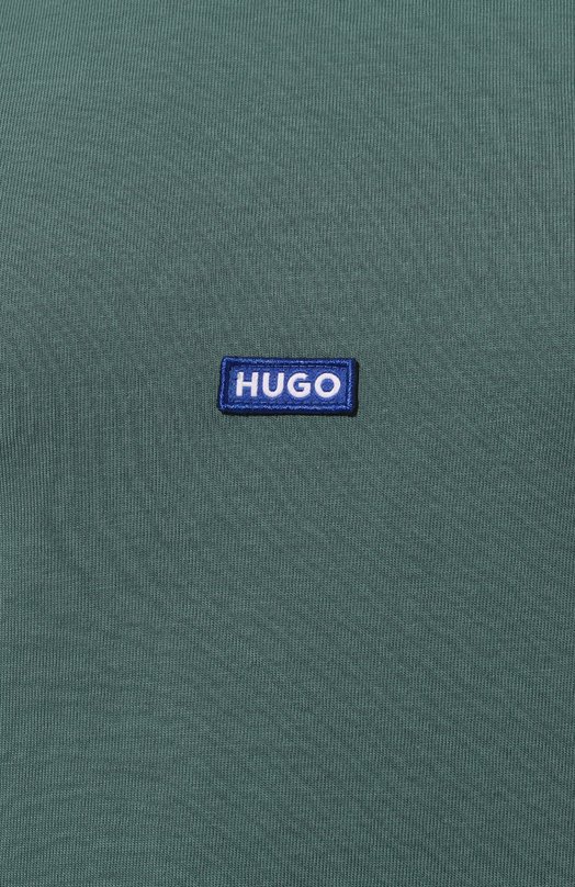 Хлопковый лонгслив HUGO Blue Зелёный, фото 5