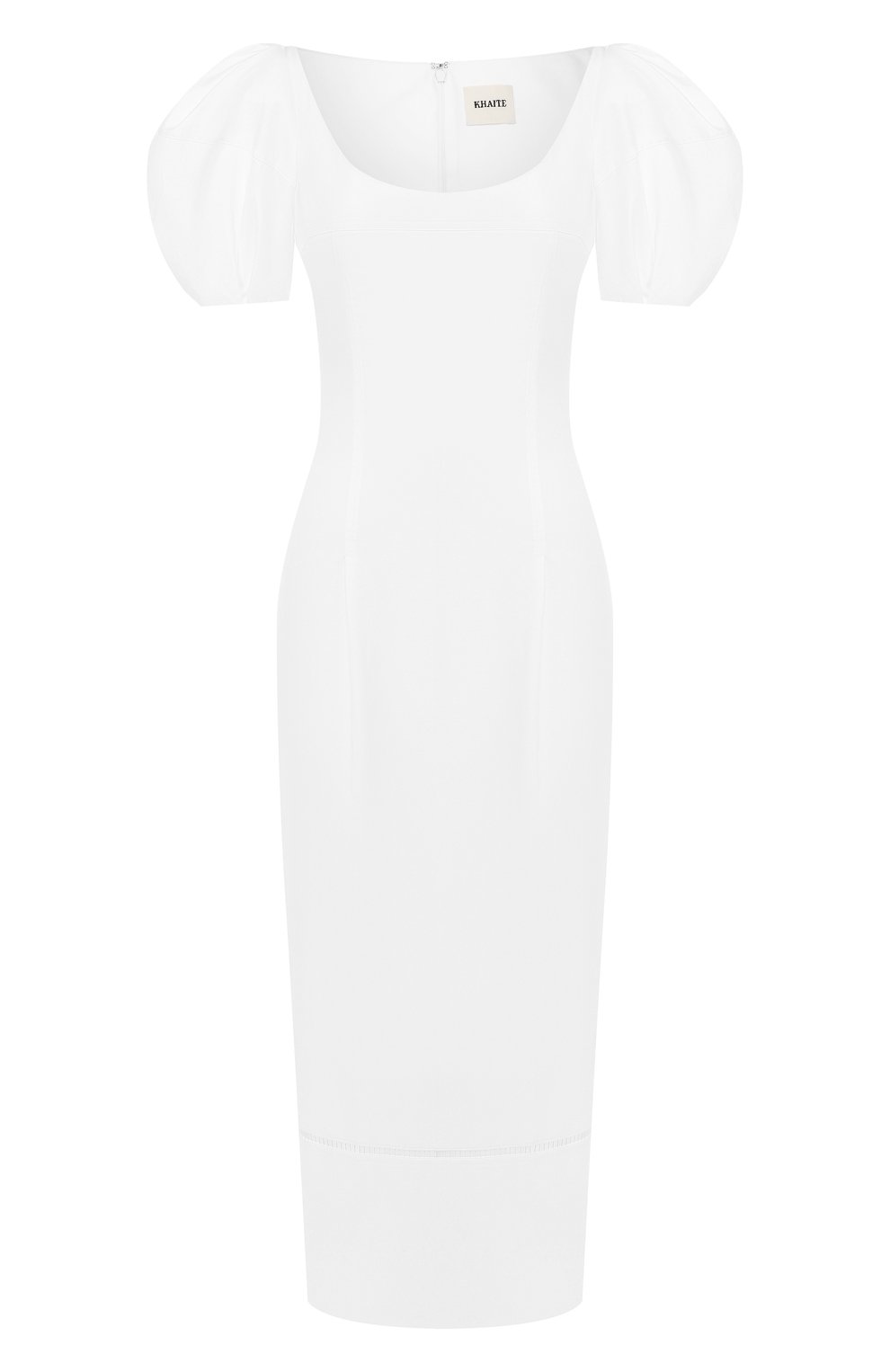 Хлопковое платье KHAITE белого цвета по цене 99500 руб., арт. 5090108/ALLIS0N, фото 1 Хлопковое платье KHAITE, арт. 5090108/ALLIS0N, фото 1