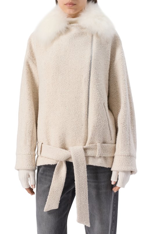 Куртка из шерсти и кашемира Kiton D60605K0529G02 Кремовый  D60605K0529G02 Фото 3