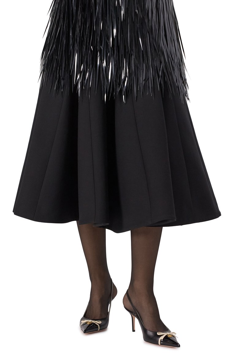 Женские кожаные туфли bepointy 80 VALENTINO черного цвета, арт. 6W2S0LQ1/DAL | Фото 3 (Материал внутренний: Натуральная кожа; Каблук высота: Высокий; Подошва: Плоская; Материал внешний: Натуральная кожа; Каблук тип: Шпилька; Женское Кросс-КТ: Слингбэки)