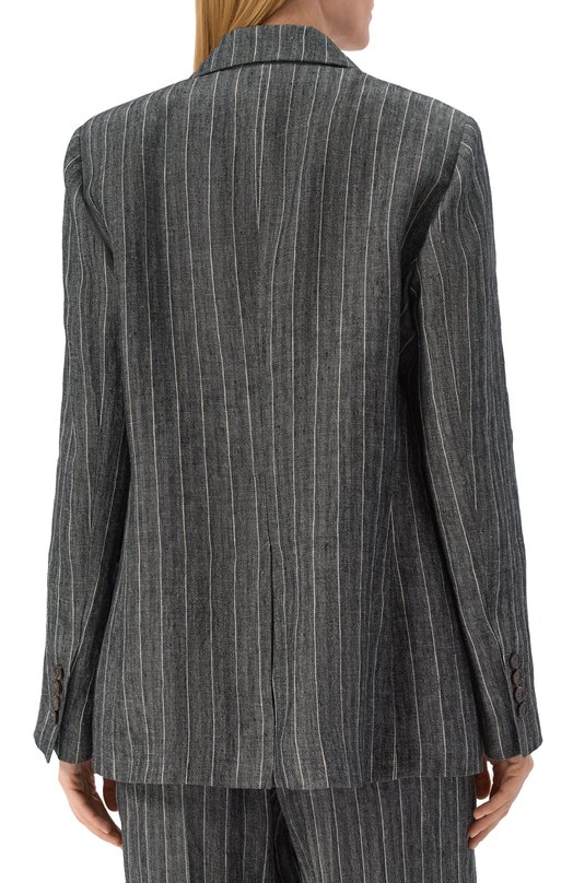 Льняной жакет Brunello Cucinelli MH5427086 Серый  MH5427086 Фото 4