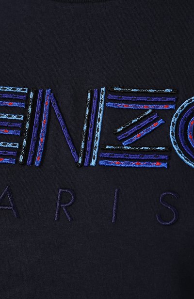 Хлопковая футболка KENZO темно-синего цвета по цене 11050 руб., арт. F962TS809935, фото 5 Хлопковая футболка KENZO, арт. F962TS809935, фото 5